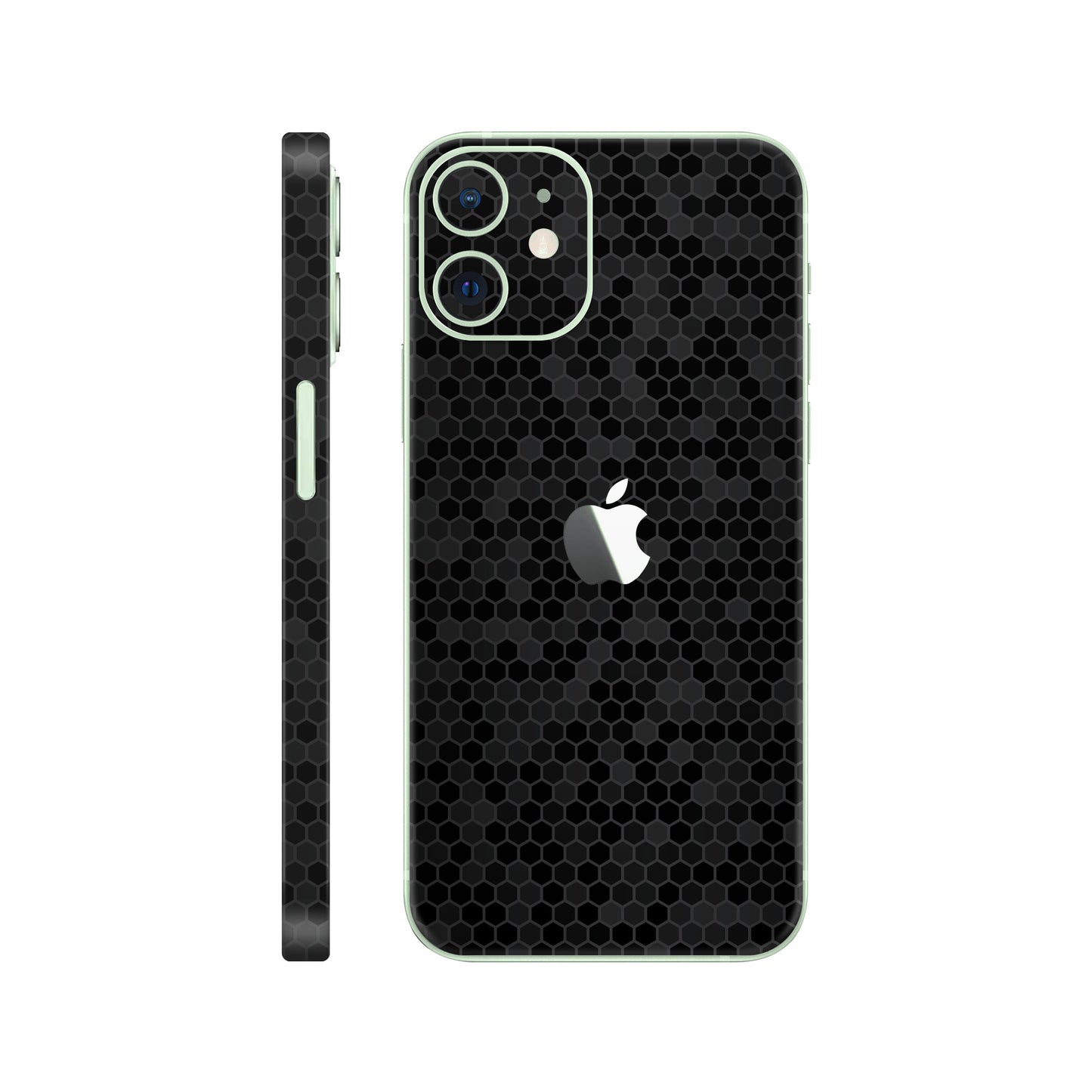 Folie de protectie iPhone 12, eSkins Elegans, Skin Honeycomb Negru