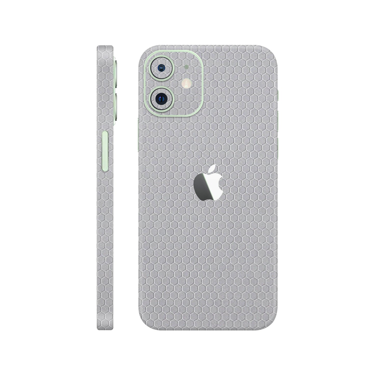 Folie de protectie iPhone 12, eSkins Elegans, Skin Honeycomb Gri