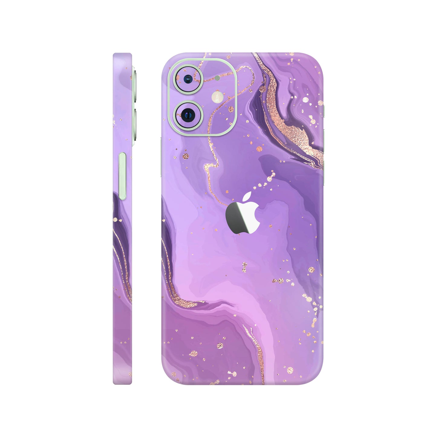 Folie de protectie iPhone 12, eSkins Signature, Skin Lavender Swirl