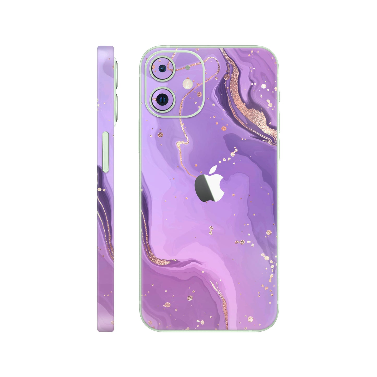 Folie de protectie iPhone 12, eSkins Signature, Skin Lavender Swirl