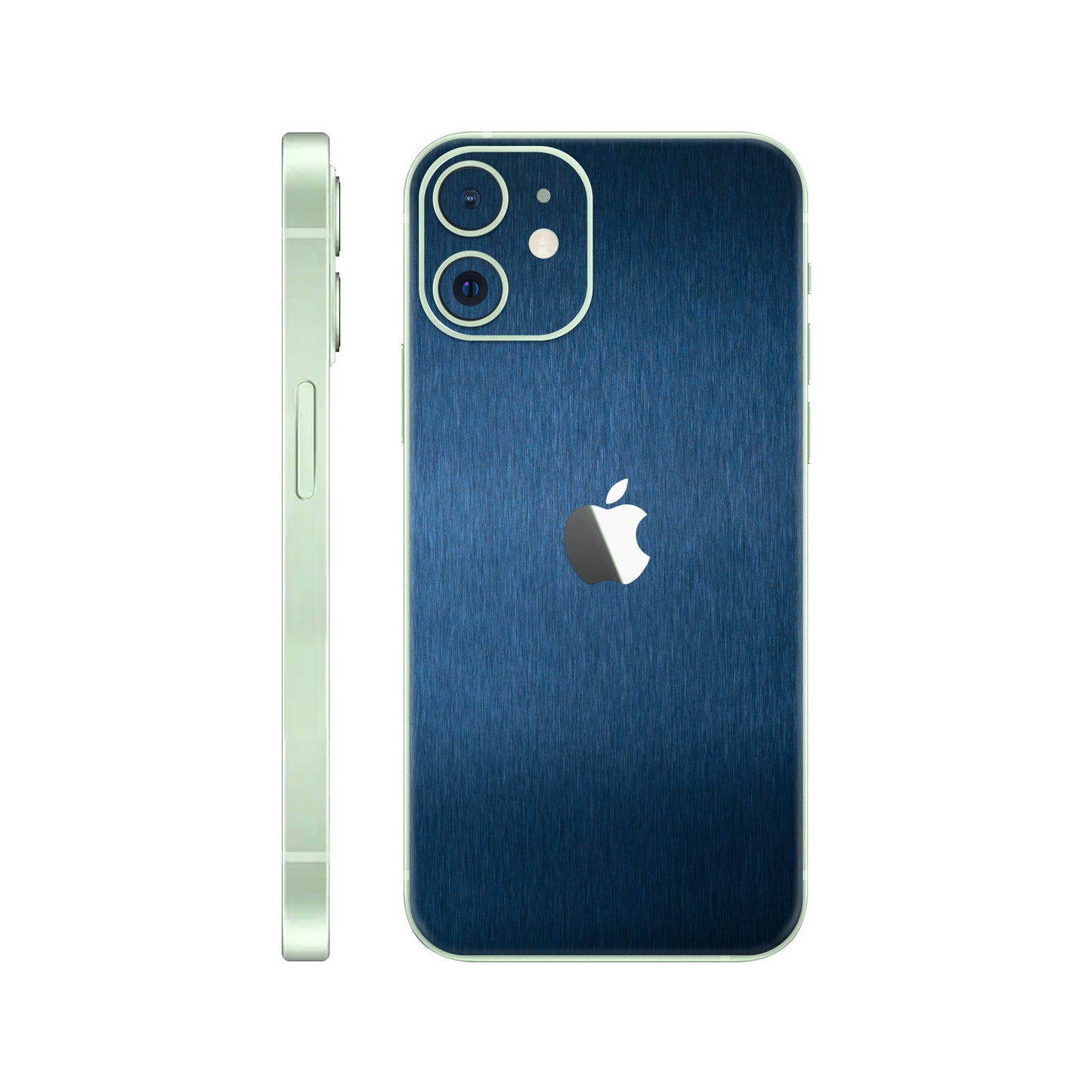 Folie de protectie iPhone 12, eSkins Elegans, Skin Metalic Albastru
