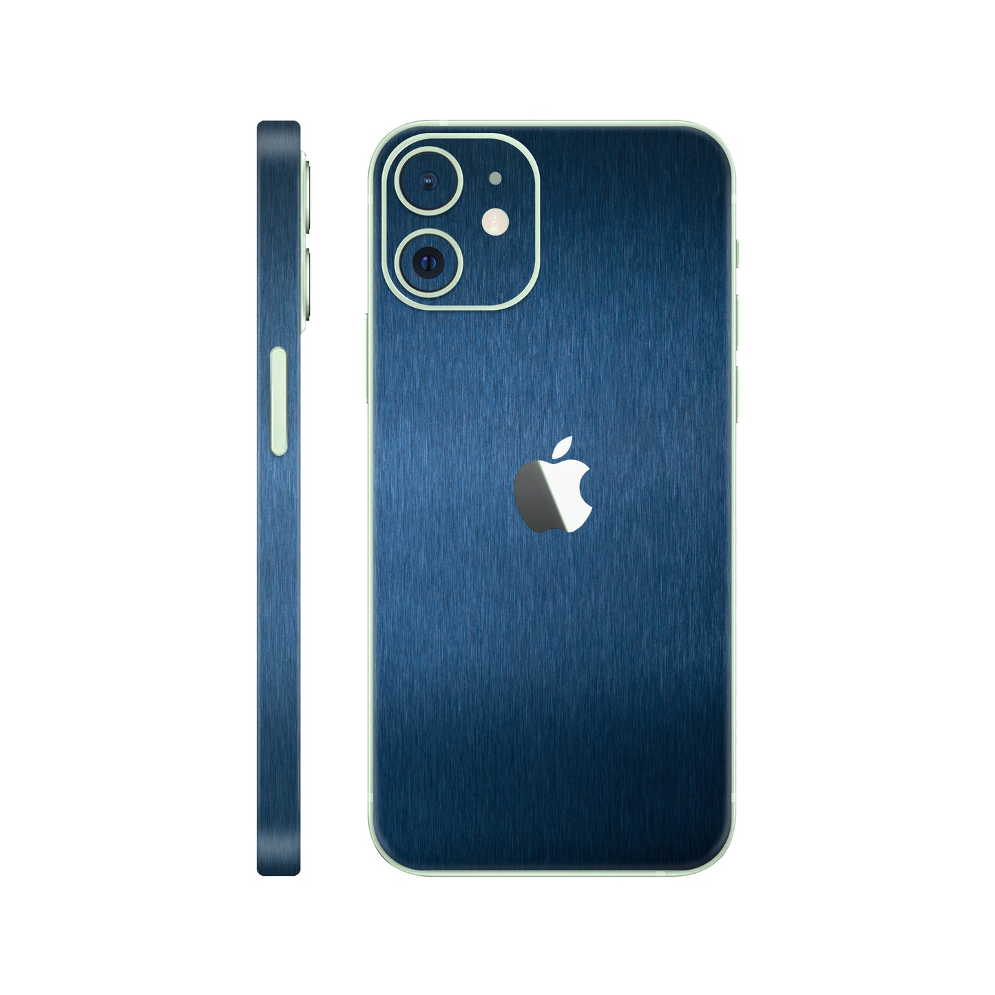 Folie de protectie iPhone 12, eSkins Elegans, Skin Metalic Albastru