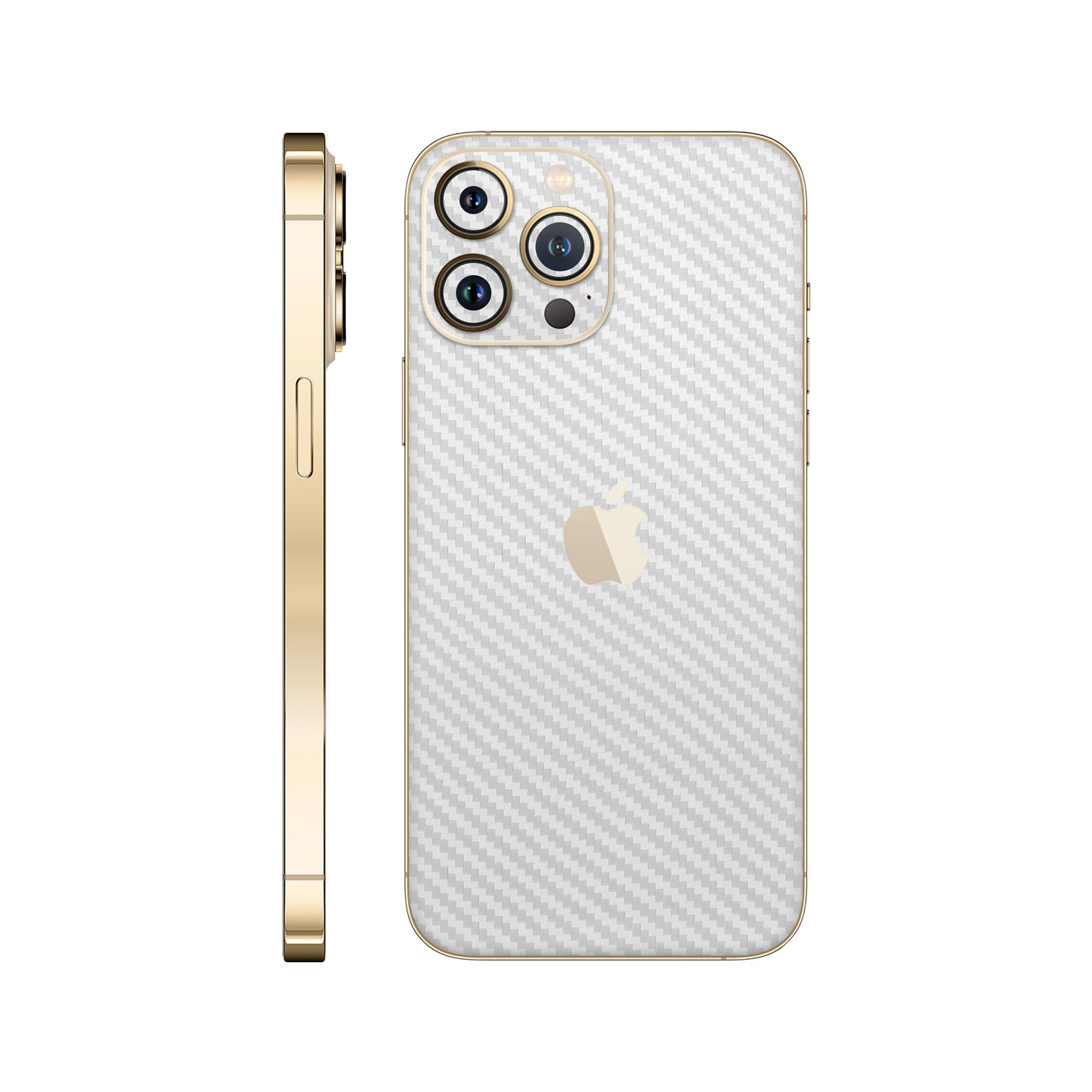 Folie de protectie iPhone 12 Pro, eSkins Elegans, Skin Carbon Alb