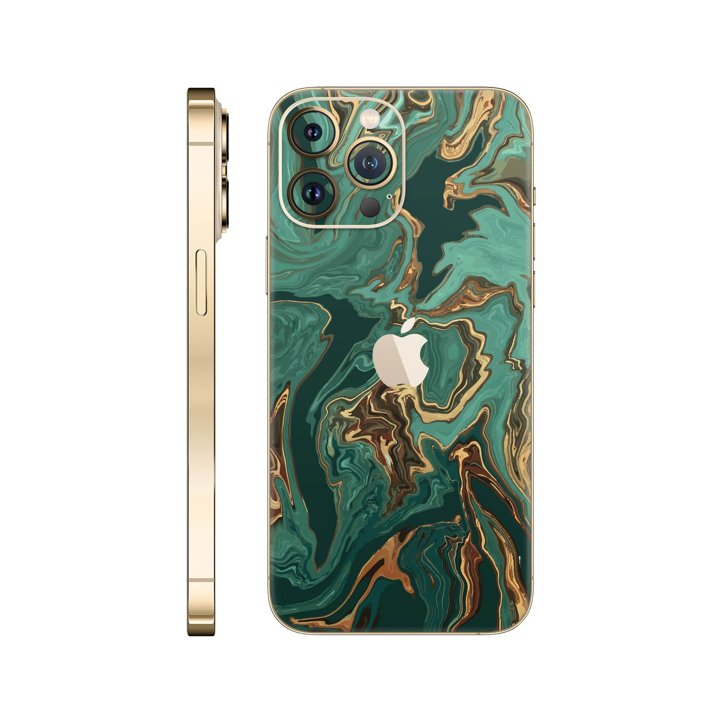 Folie de protectie iPhone 12 Pro, eSkins Signature, Skin Emerald Flow