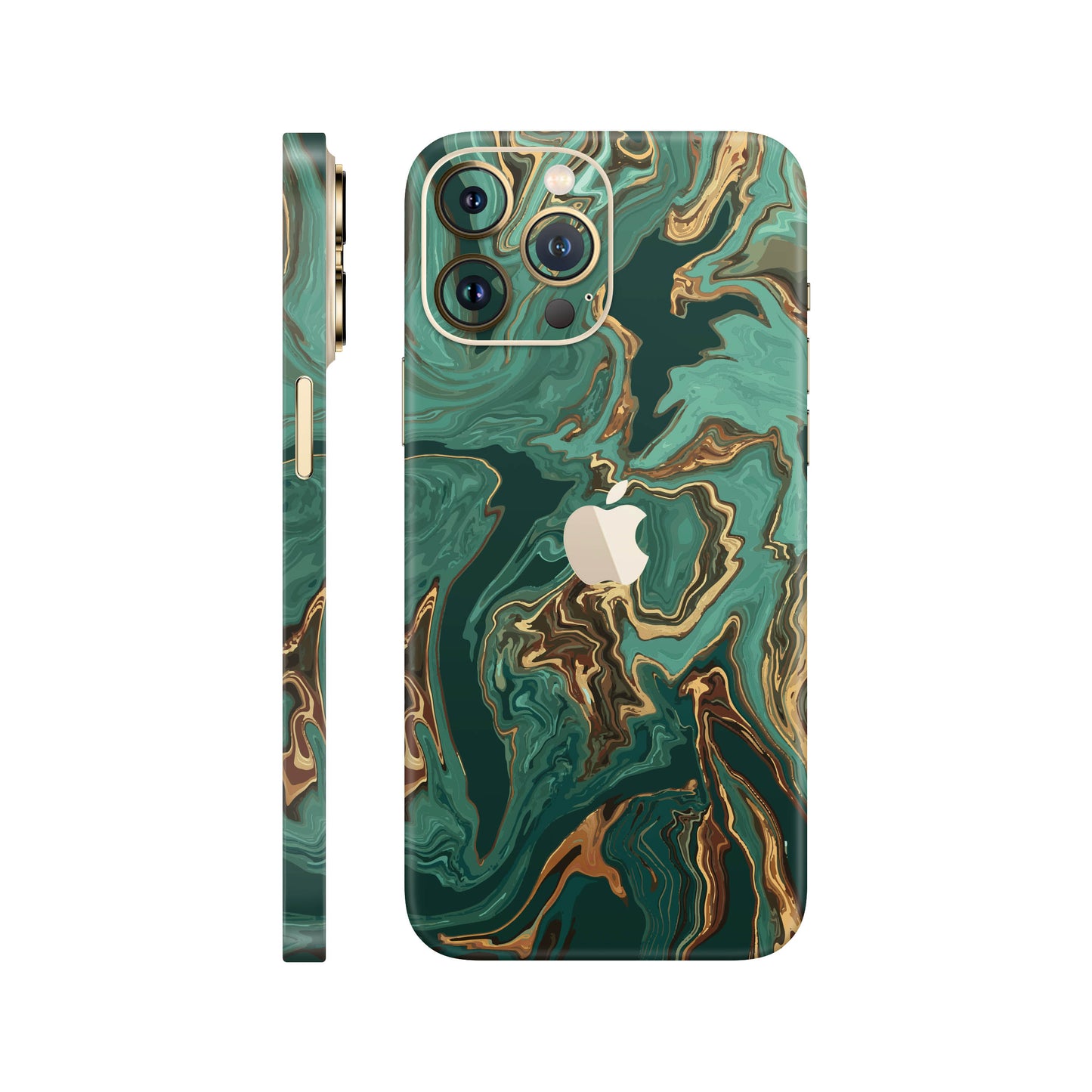 Folie de protectie iPhone 12 Pro, eSkins Signature, Skin Emerald Flow