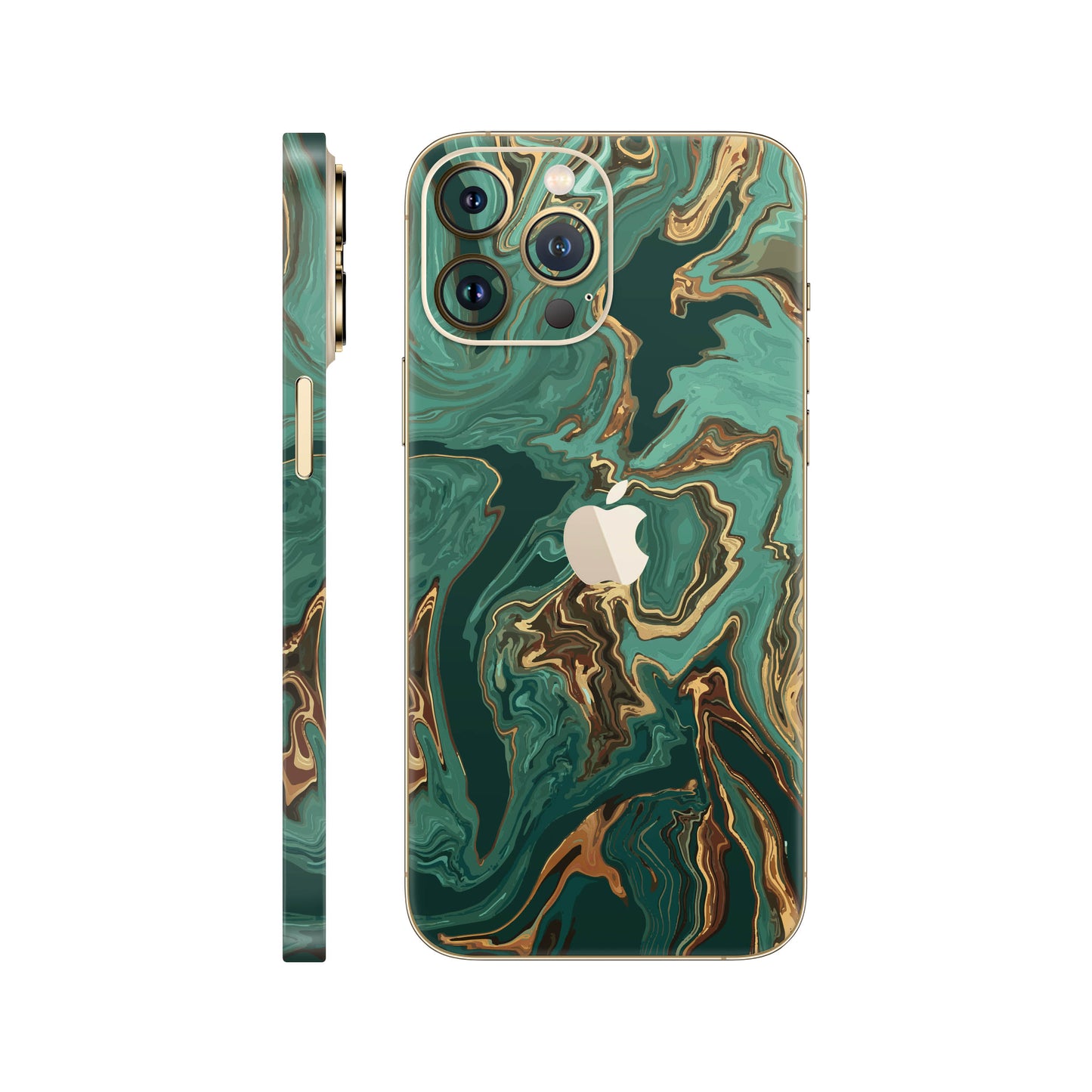 Folie de protectie iPhone 12 Pro, eSkins Signature, Skin Emerald Flow