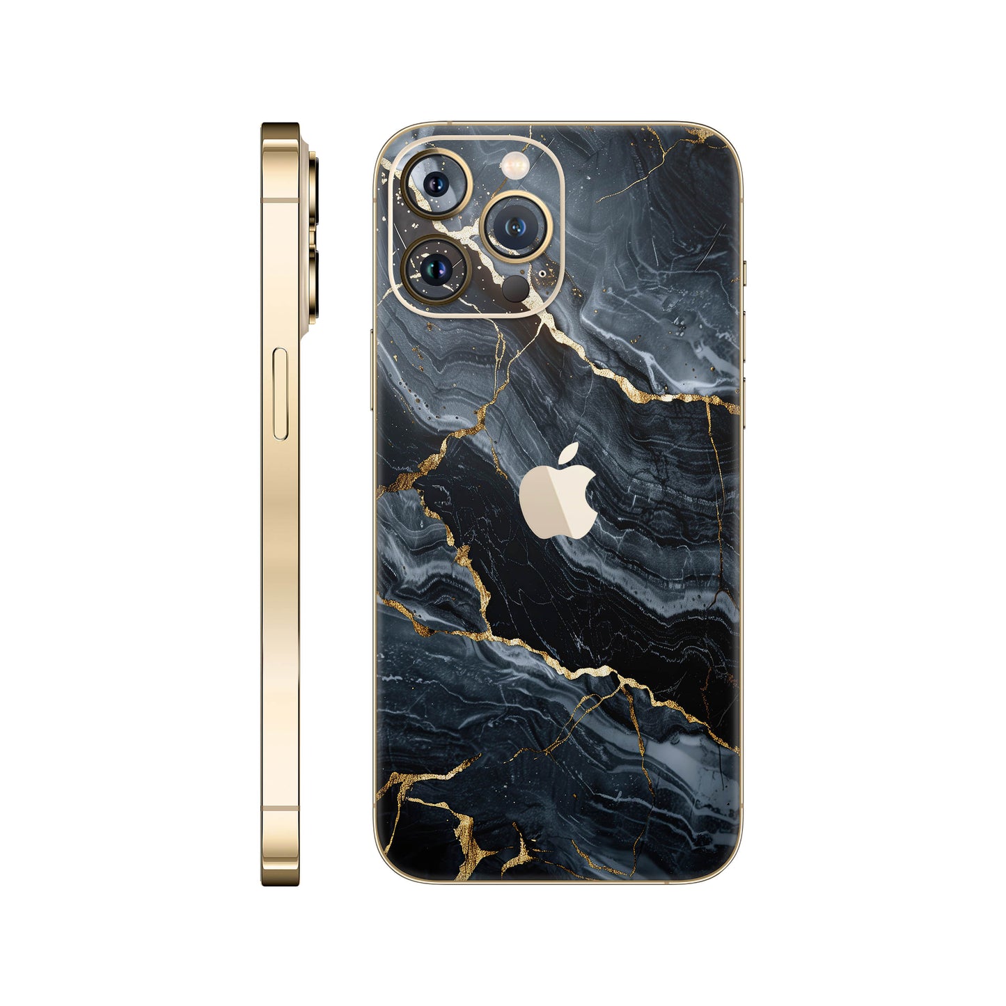 Folie de protectie iPhone 12 Pro, eSkins Signature, Skin Gilded Abyss