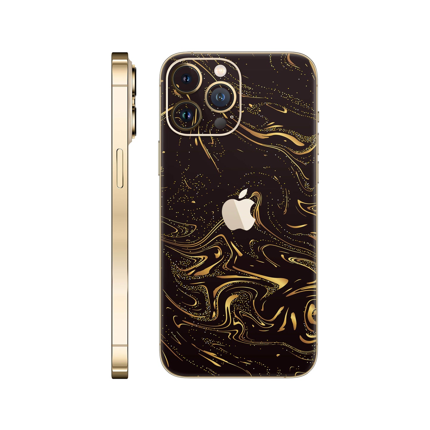 Folie de protectie iPhone 12 Pro, eSkins Signature, Golden Noir