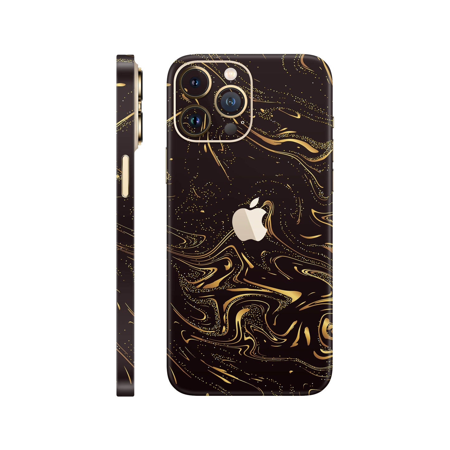 Folie de protectie iPhone 12 Pro, eSkins Signature, Golden Noir