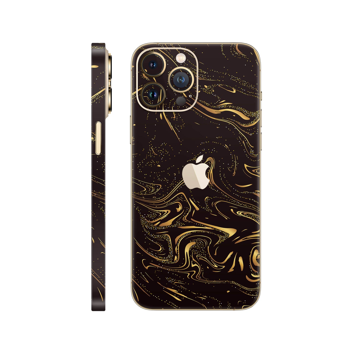Folie de protectie iPhone 12 Pro, eSkins Signature, Golden Noir