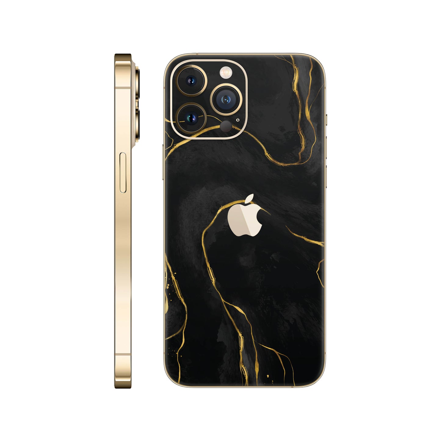 Folie de protectie iPhone 12 Pro, eSkins Signature, Skin Golden Onyx