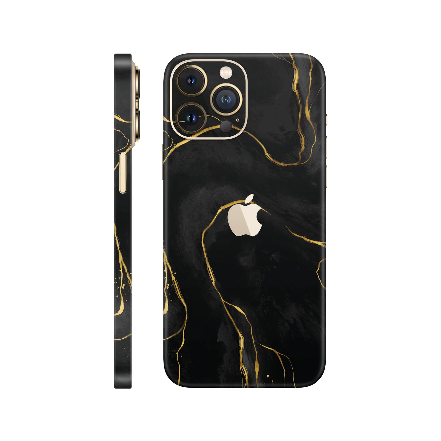 Folie de protectie iPhone 12 Pro, eSkins Signature, Skin Golden Onyx