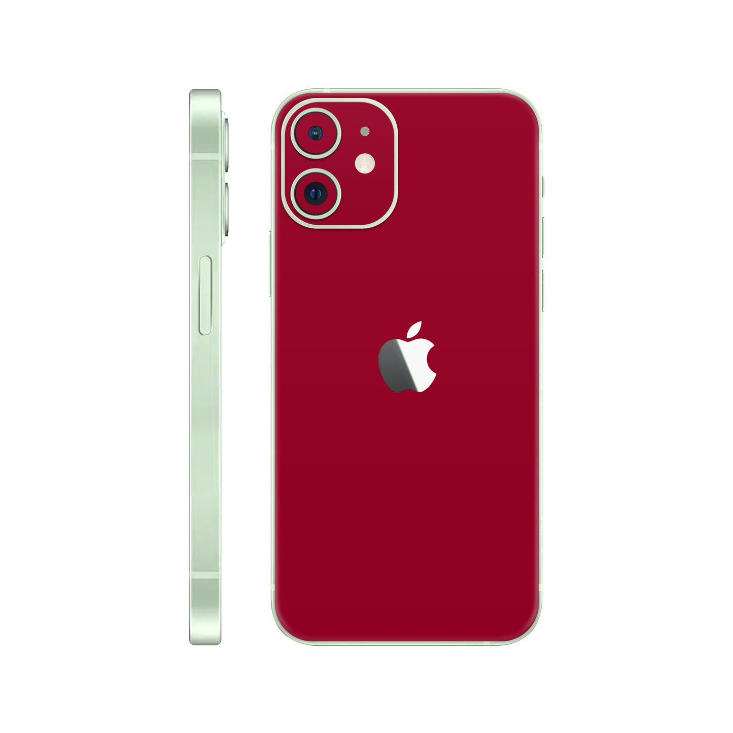 Folie de protectie iPhone 12, eSkins Unique, Skin Mat Rosu