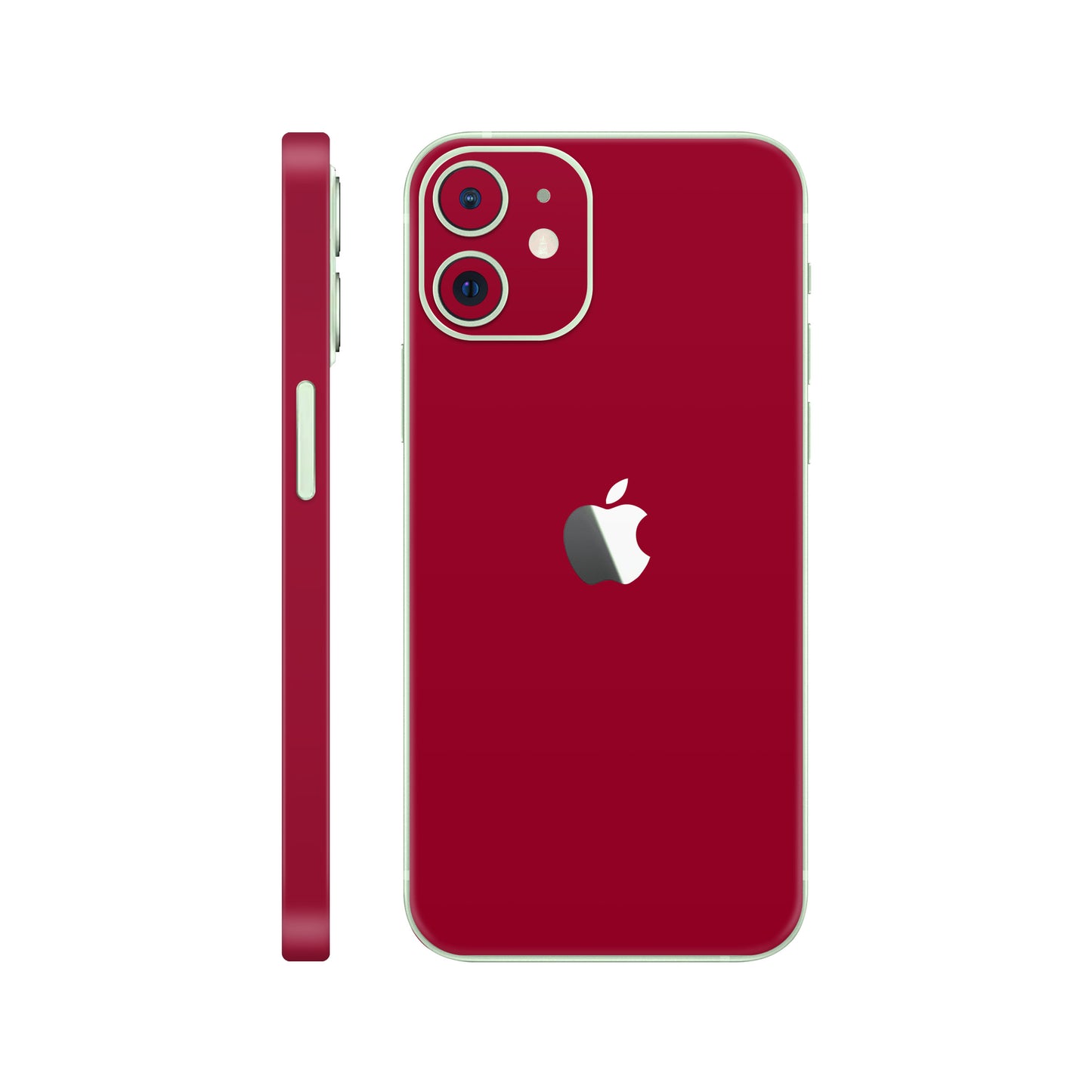 Folie de protectie iPhone 12, eSkins Unique, Skin Mat Rosu
