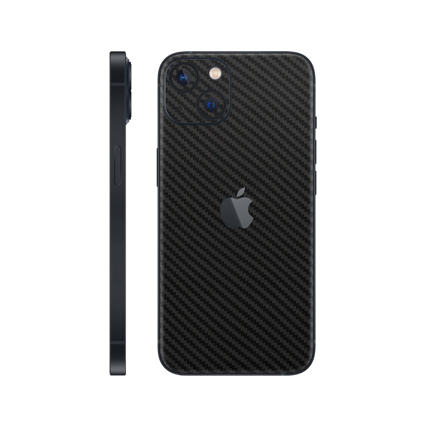 Folie de protectie iPhone 13, eSkins Elegans, Skin Carbon Negru