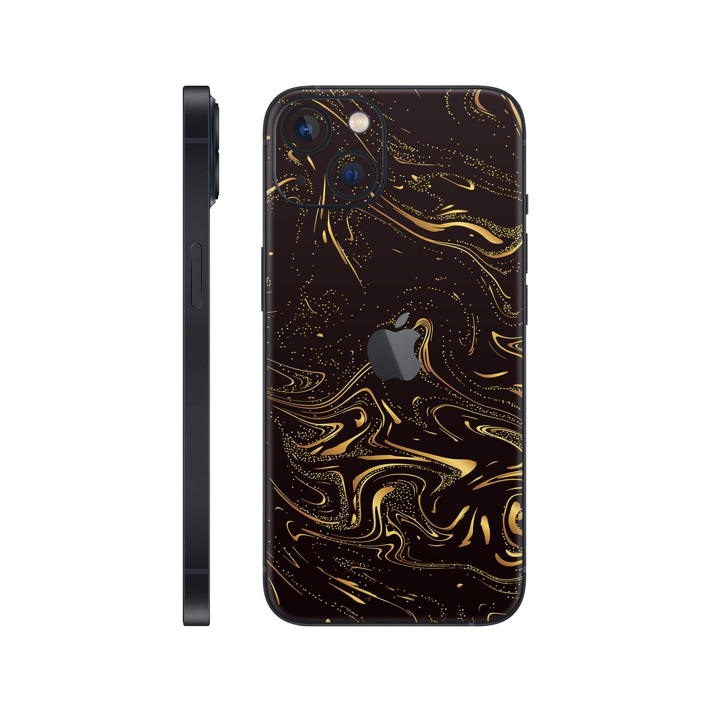 Folie de protectie iPhone 13, eSkins Signature, Golden Noir