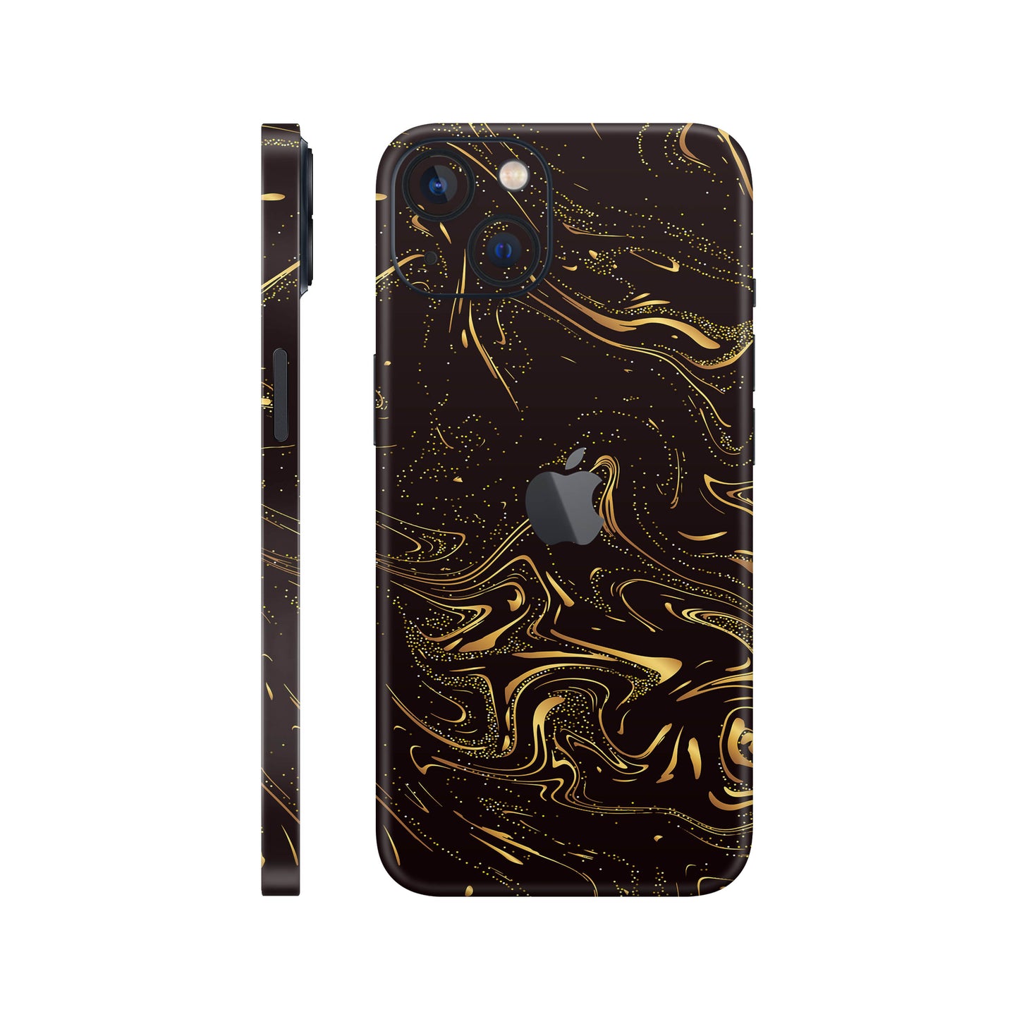 Folie de protectie iPhone 13, eSkins Signature, Golden Noir