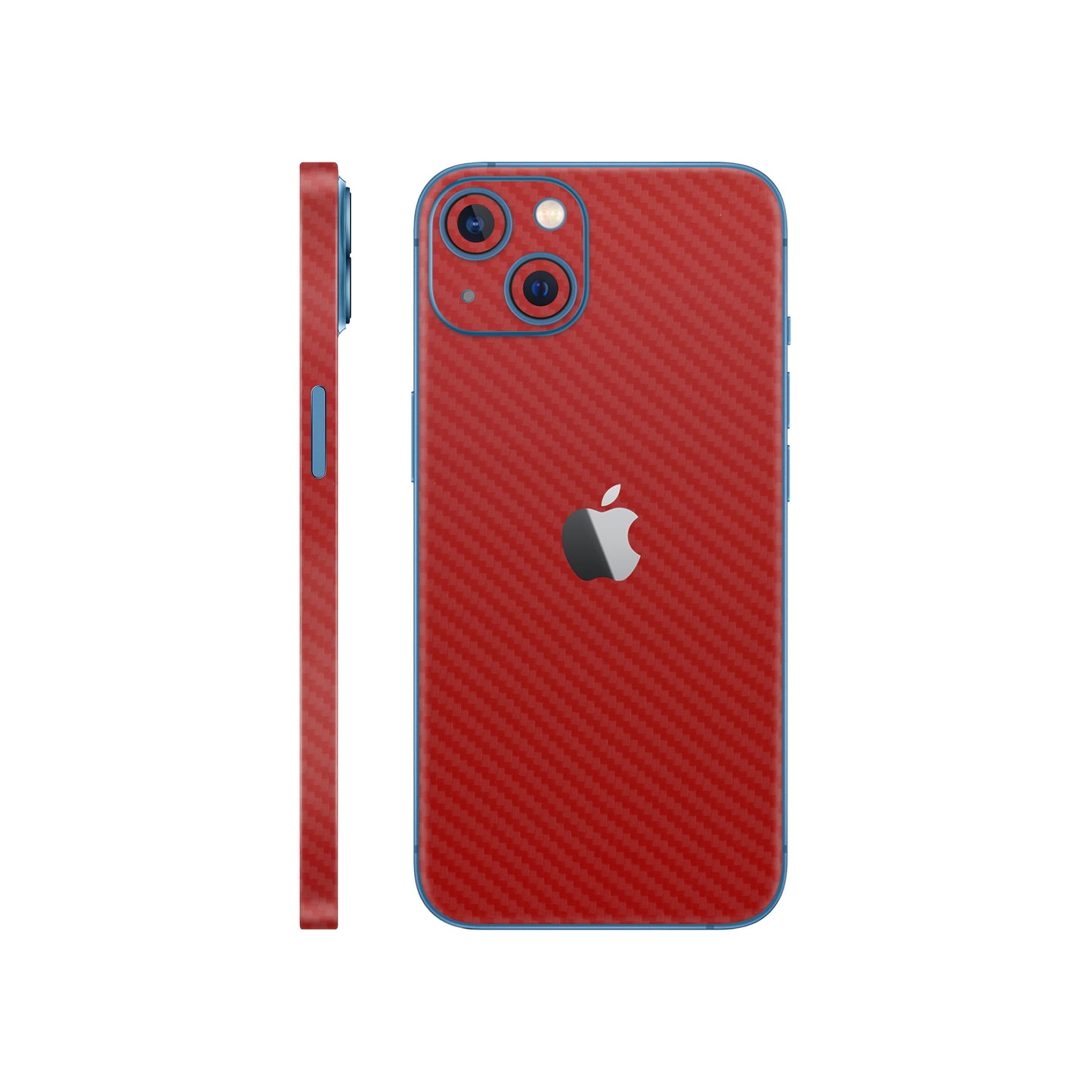 Folie de protectie iPhone 13 Mini, eSkins Elegans, Skin Carbon Rosu