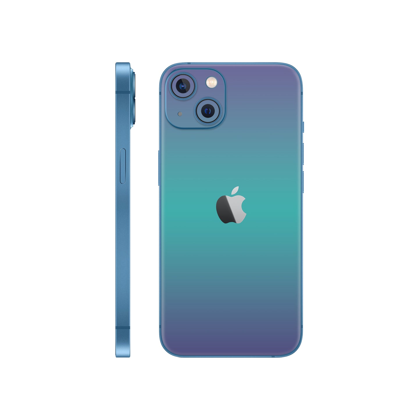 Folie de protectie iPhone 13 Mini, eSkins Unique, Skin Cameleon Turcoaz-Lavanda