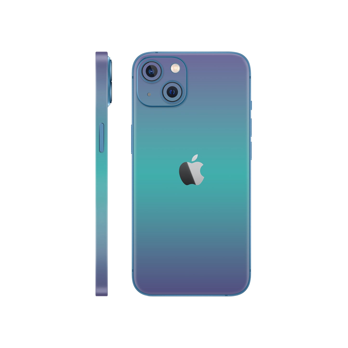 Folie de protectie iPhone 13 Mini, eSkins Unique, Skin Cameleon Turcoaz-Lavanda