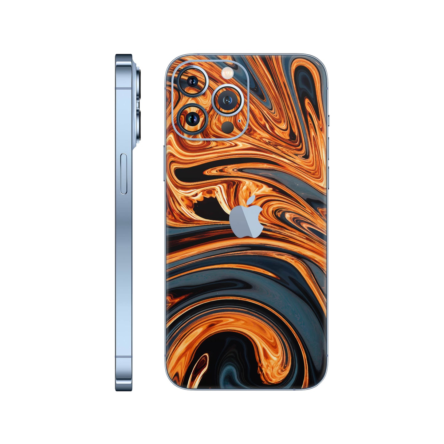 Folie de protectie iPhone 13 Pro, eSkins Signature, Skin Amber Blaze