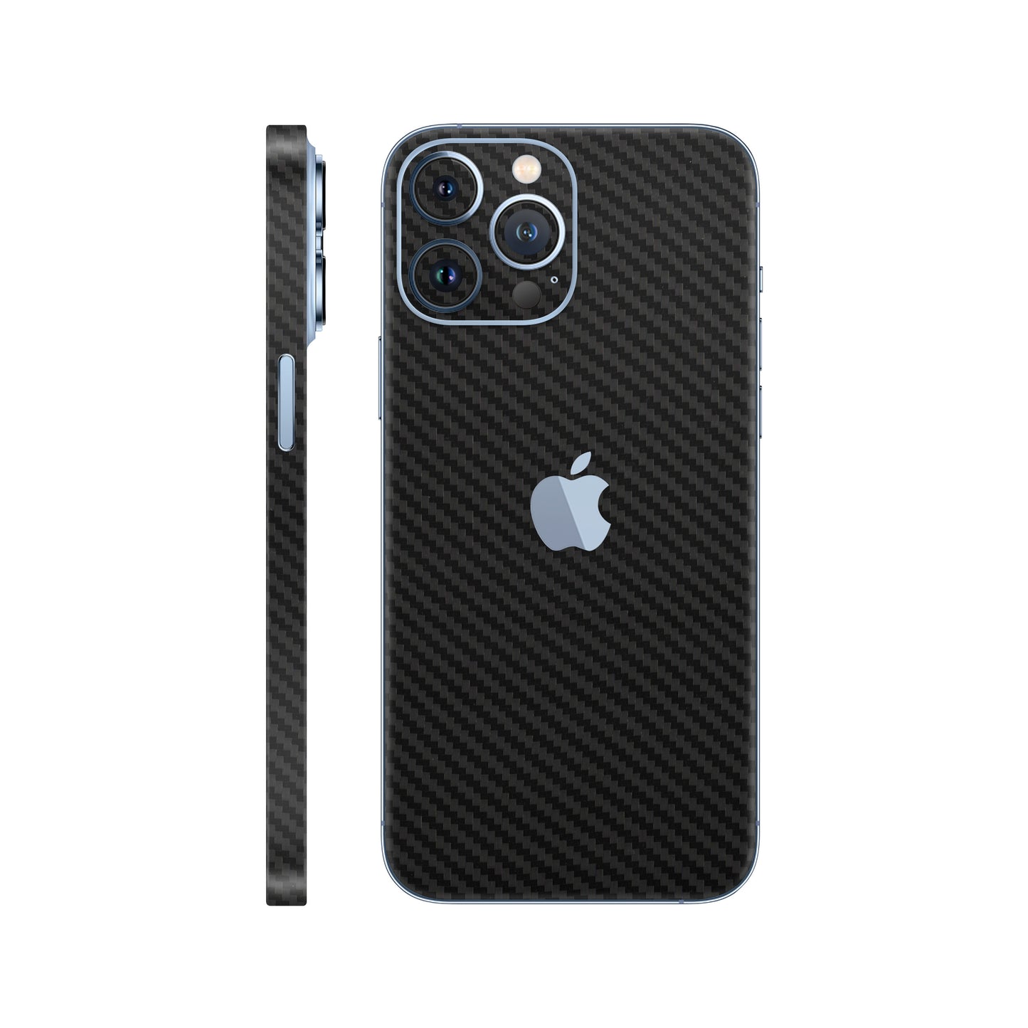 Folie de protectie iPhone 13 Pro, eSkins Elegans, Skin Carbon Negru