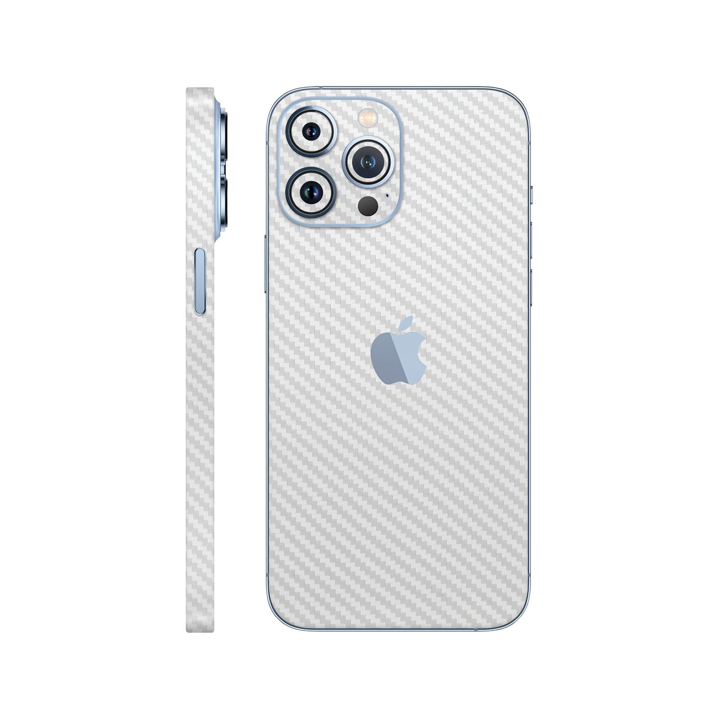 Folie de protectie iPhone 13 Pro, eSkins Elegans, Skin Carbon Alb