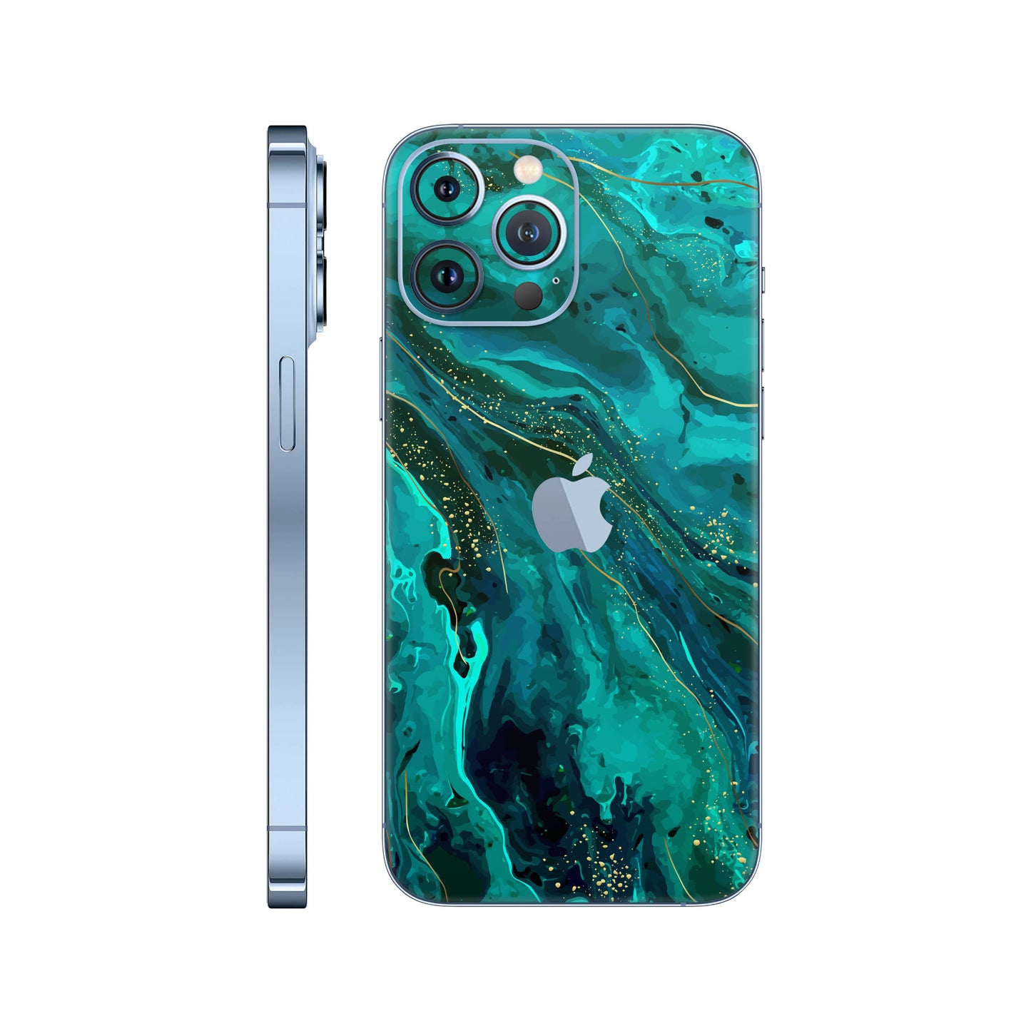 Folie de protectie iPhone 13 Pro, eSkins Signature, Skin Celestial Lagoon