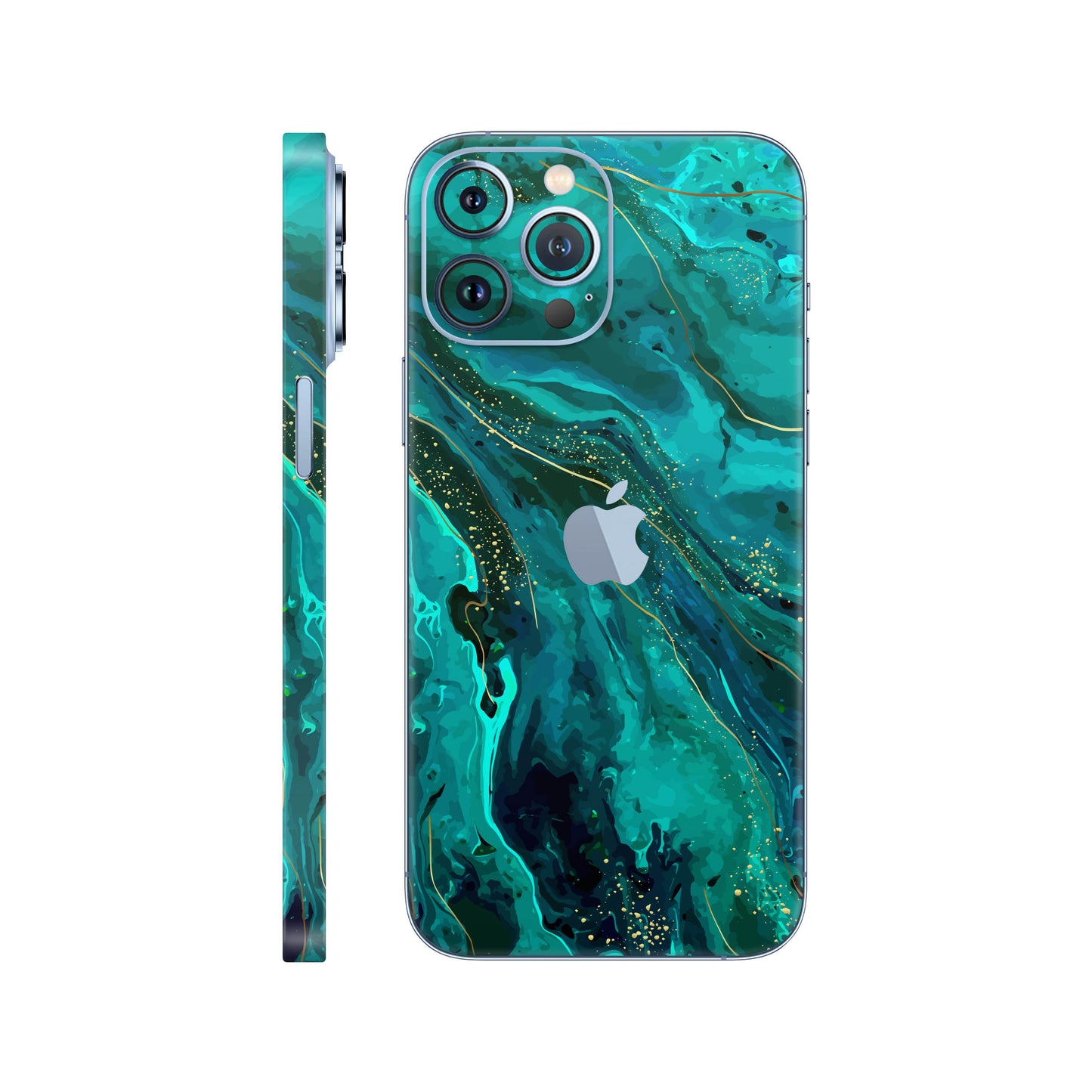 Folie de protectie iPhone 13 Pro, eSkins Signature, Skin Celestial Lagoon
