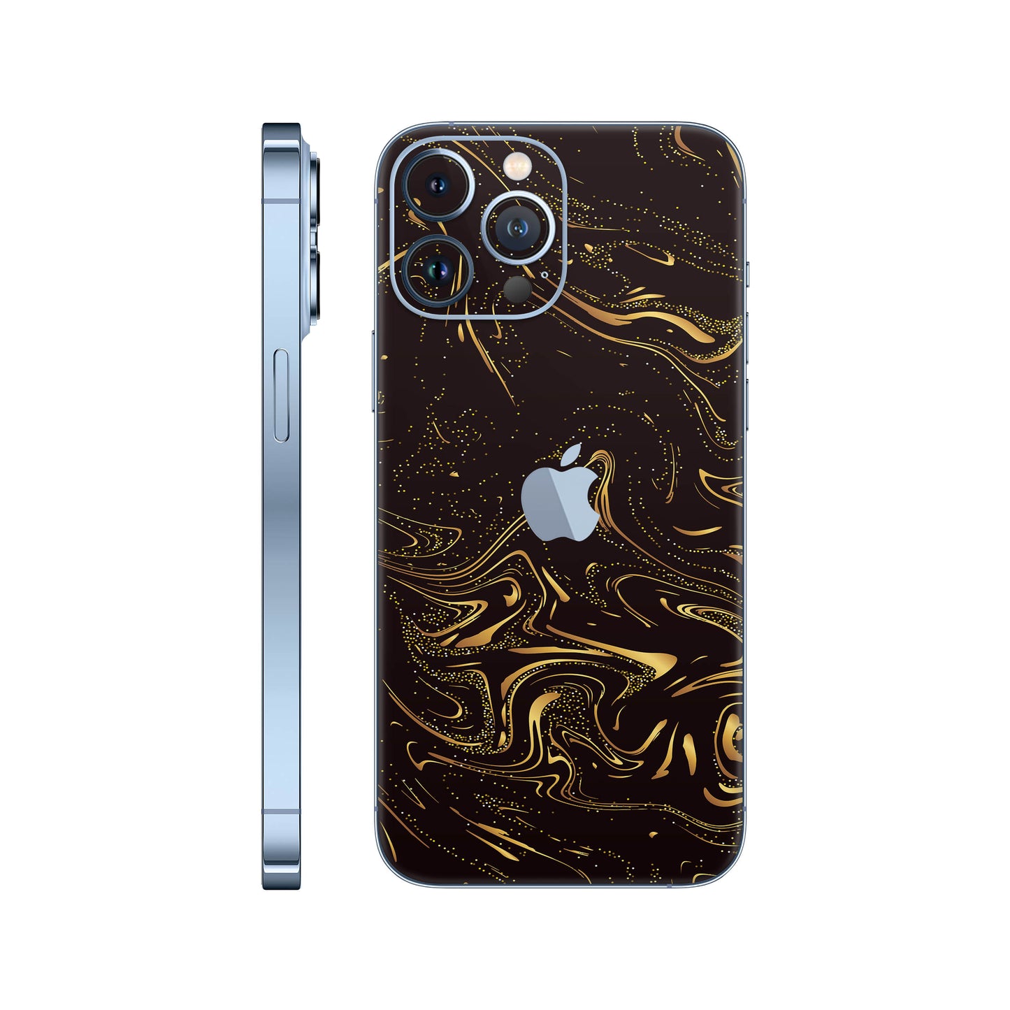 Folie de protectie iPhone 13 Pro, eSkins Signature, Golden Noir
