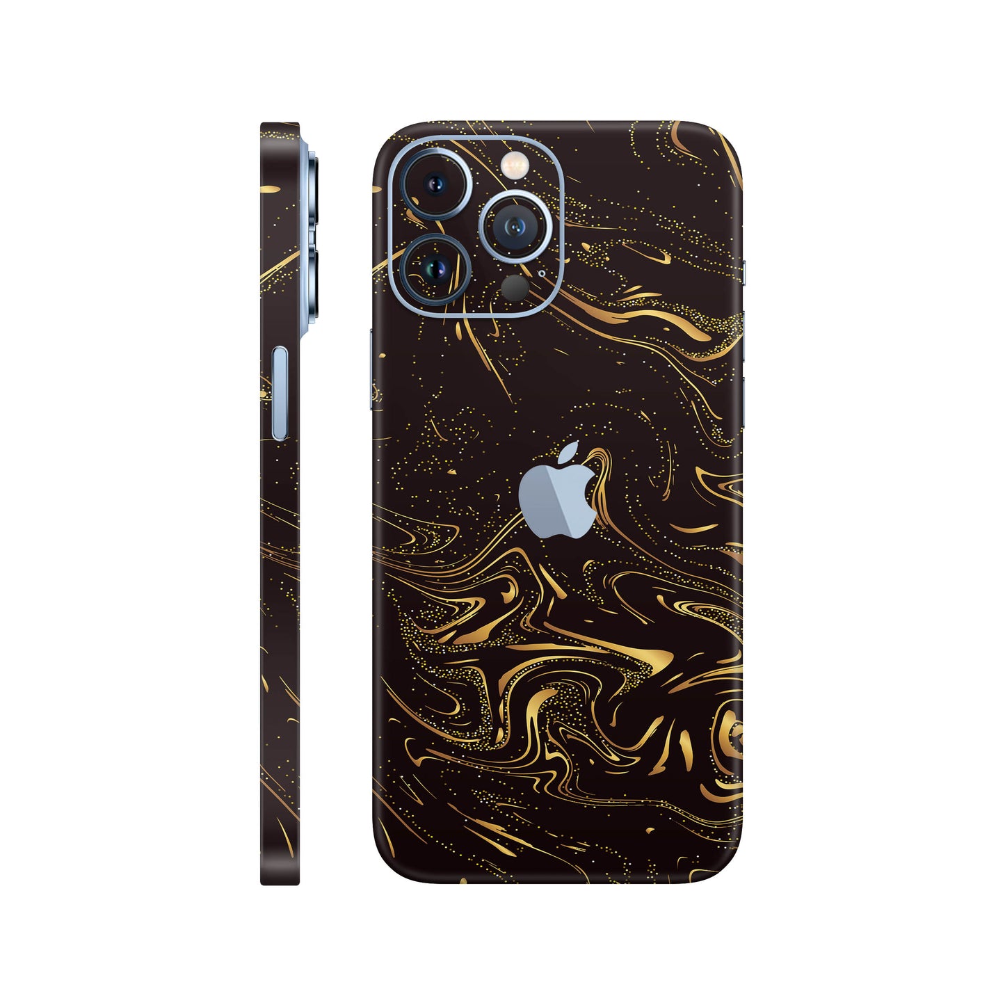 Folie de protectie iPhone 13 Pro, eSkins Signature, Golden Noir