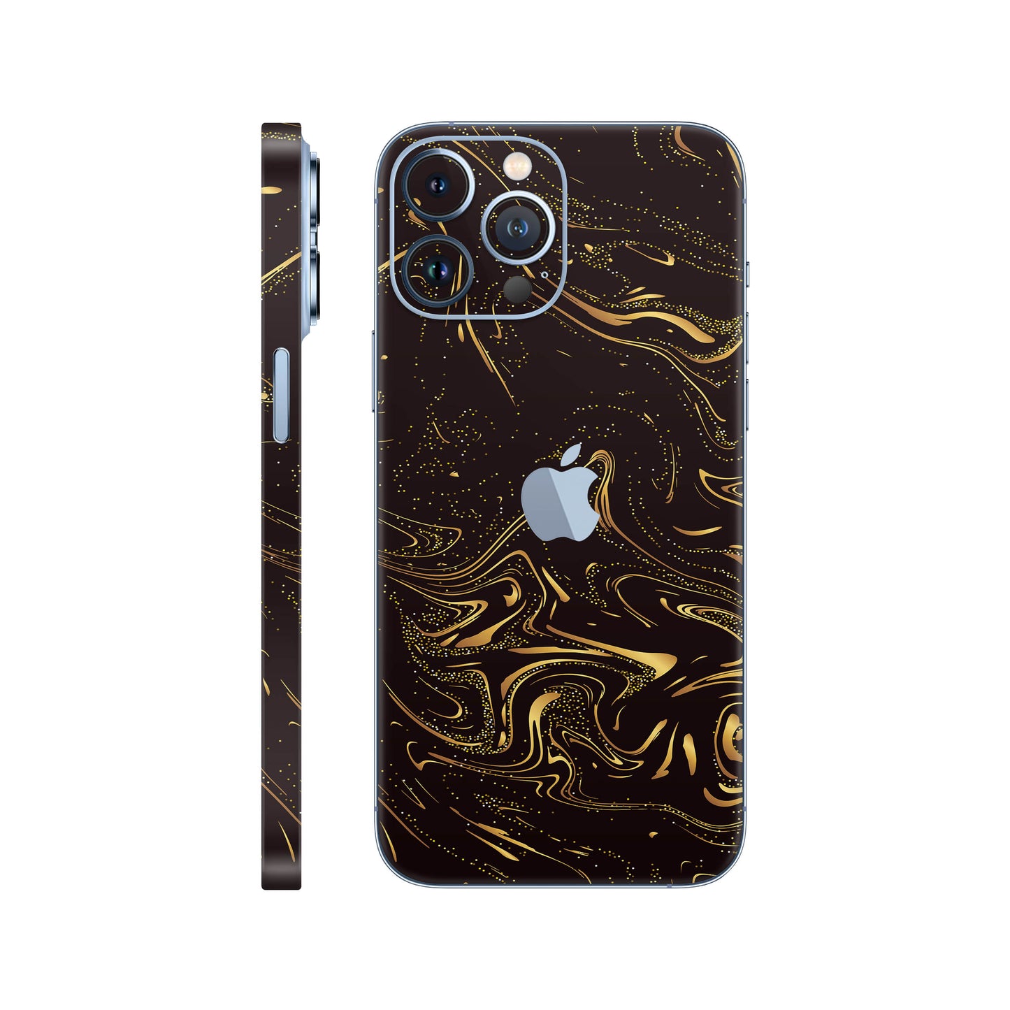 Folie de protectie iPhone 13 Pro, eSkins Signature, Golden Noir