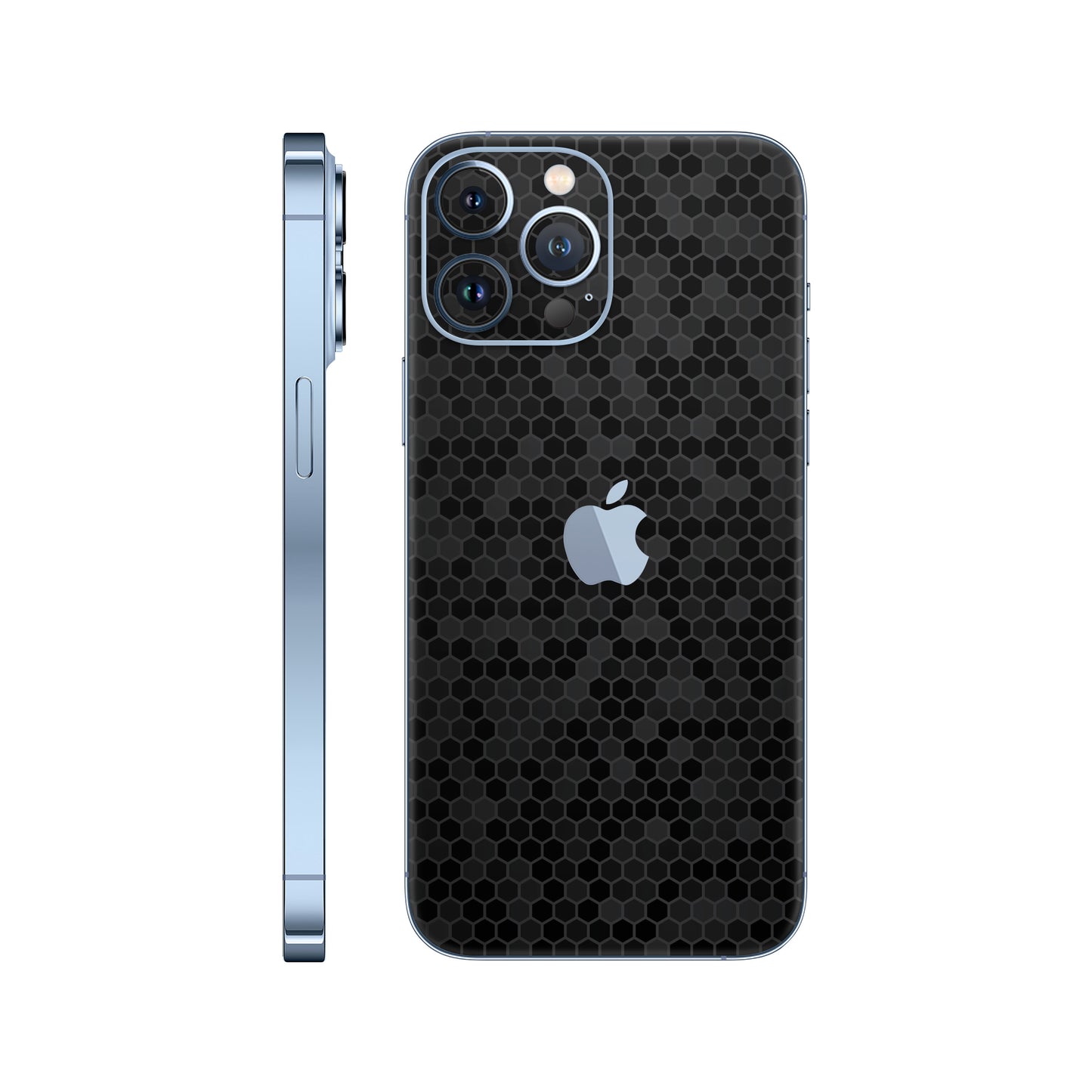Folie de protectie iPhone 13 Pro, eSkins Elegans, Skin Honeycomb Negru