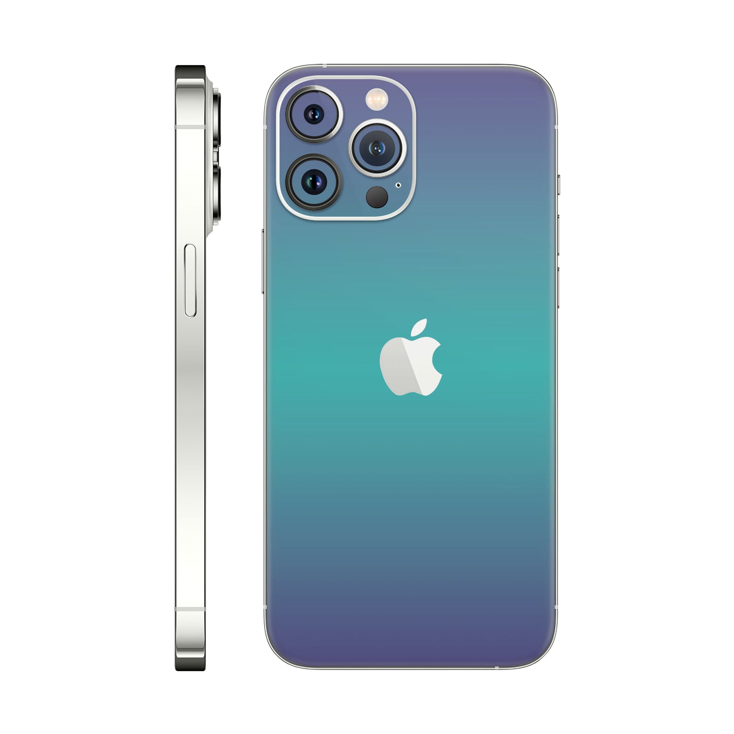 Folie de protectie iPhone 13 Pro Max, eSkins Unique, Skin Cameleon Turcoaz-Lavanda