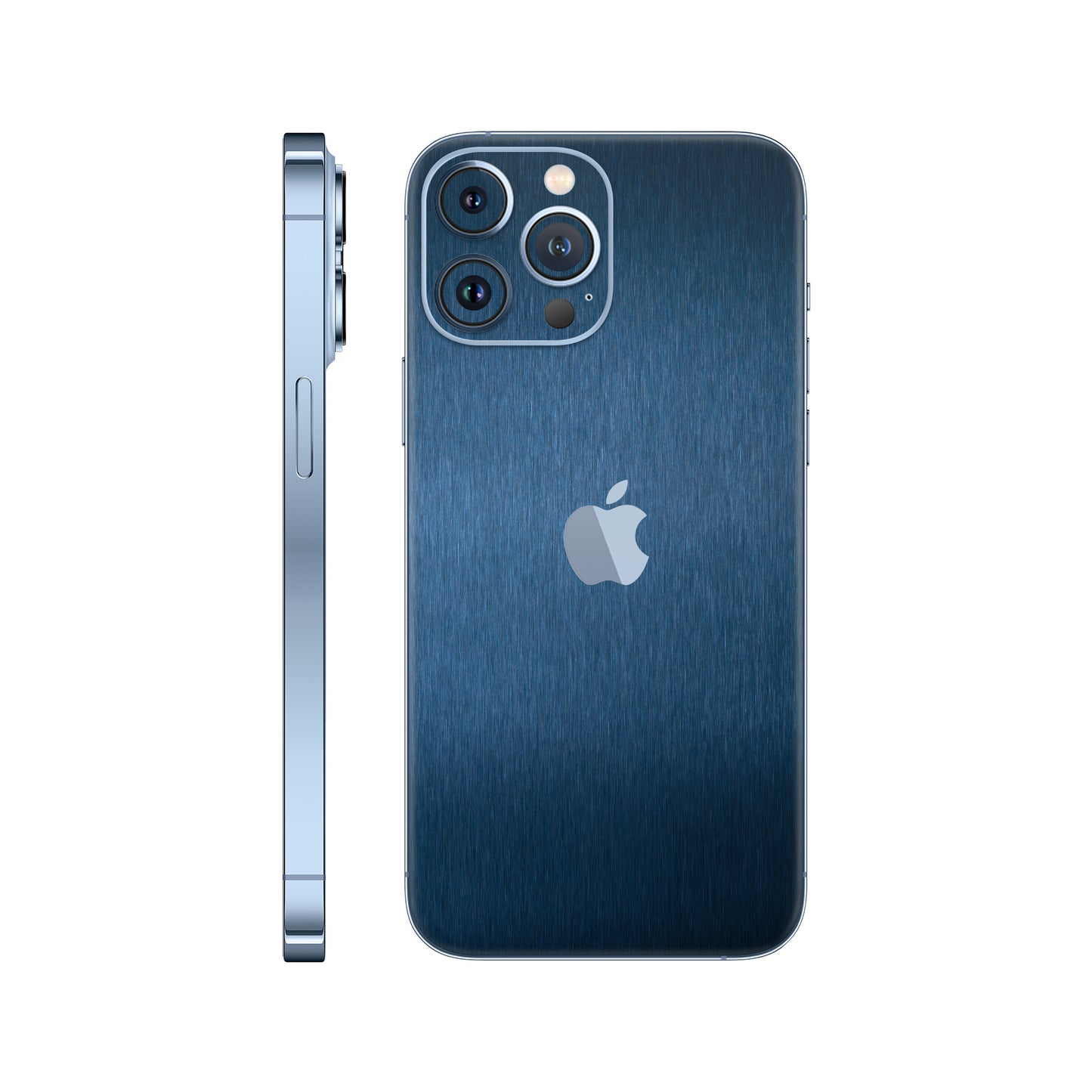 Folie de protectie iPhone 13 Pro, eSkins Elegans, Skin Metalic Albastru