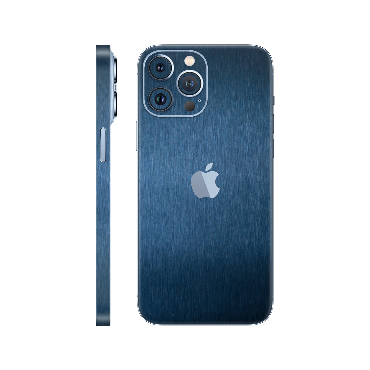 Folie de protectie iPhone 13 Pro, eSkins Elegans, Skin Metalic Albastru