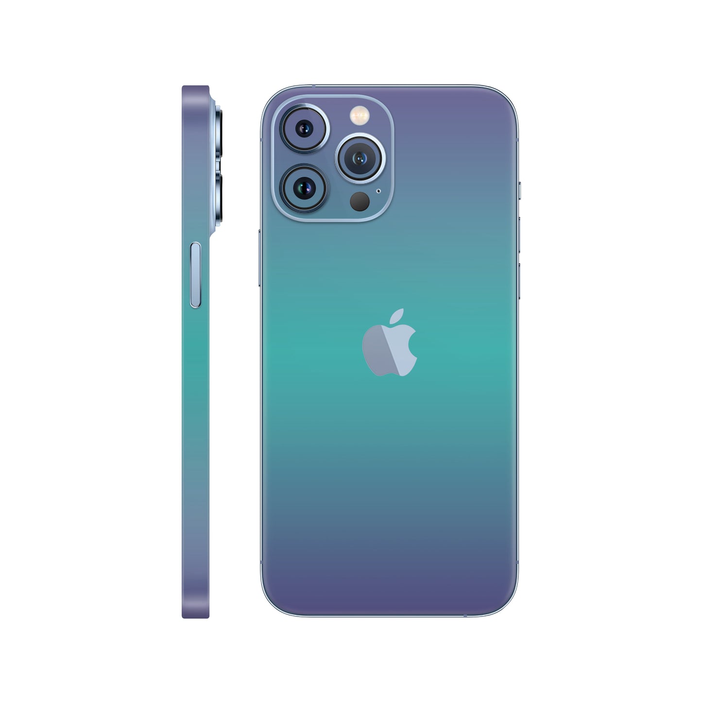 Folie de protectie iPhone 13 Pro, eSkins Unique, Skin Cameleon Turcoaz-Lavanda