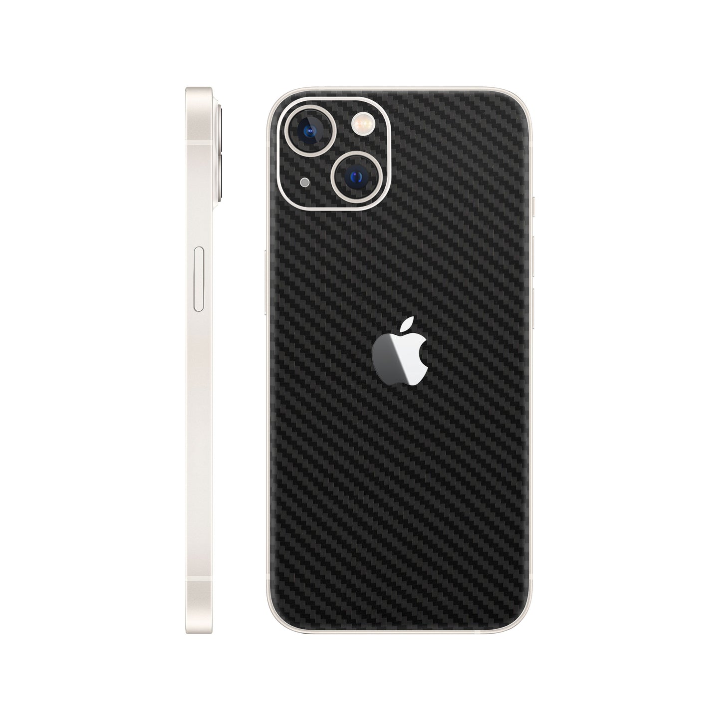 Folie de protectie iPhone 14, eSkins Elegans, Skin Carbon Negru