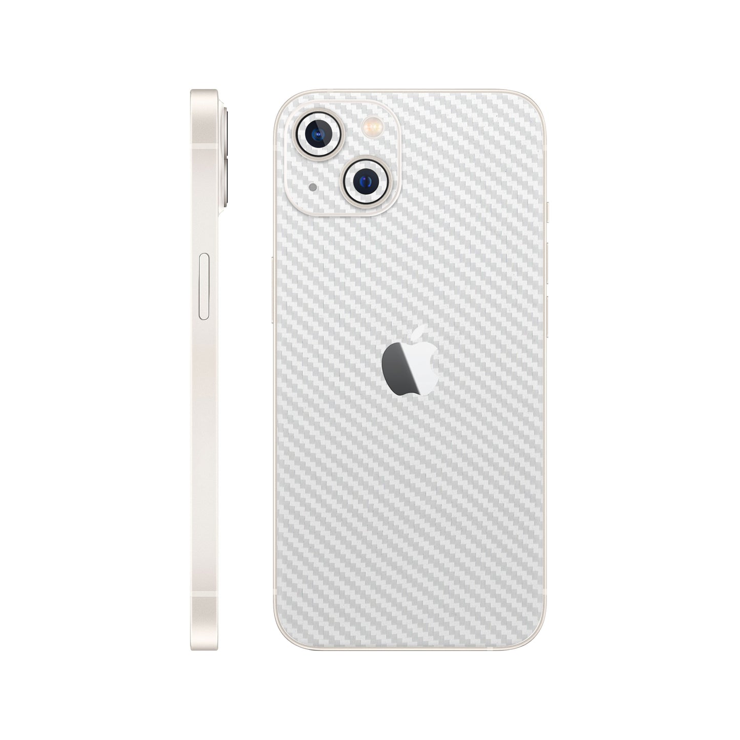 Folie de protectie iPhone 14, eSkins Elegans, Skin Carbon Alb