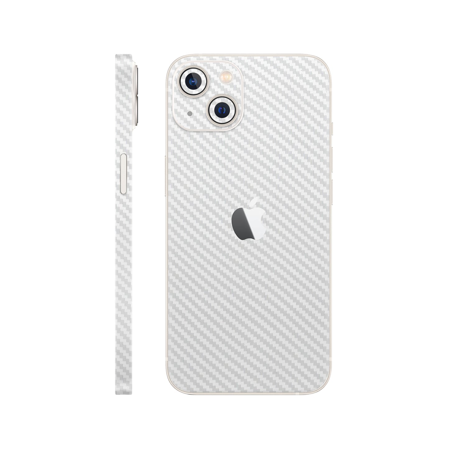 Folie de protectie iPhone 14, eSkins Elegans, Skin Carbon Alb
