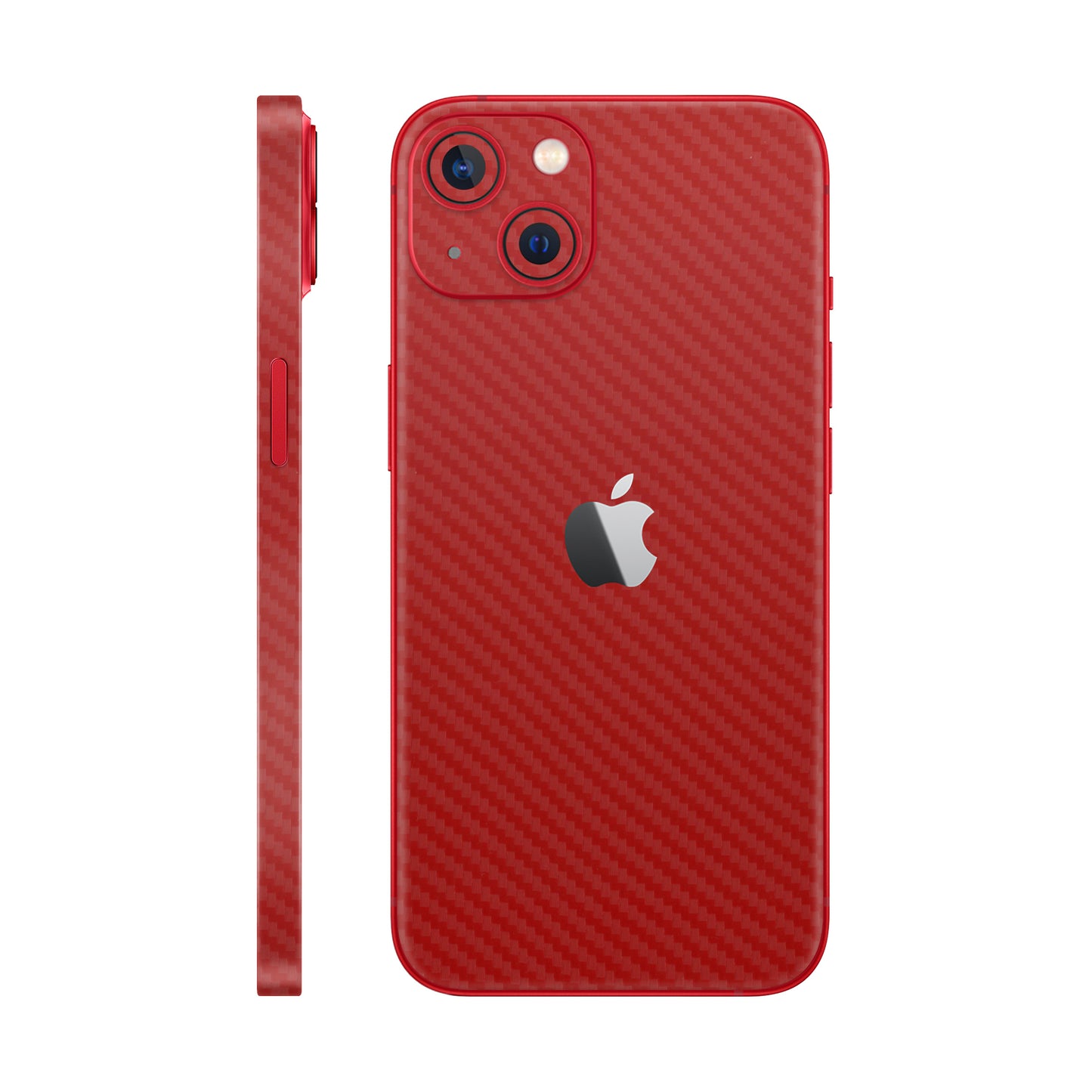 Folie de protectie iPhone 14 Plus, eSkins Elegans, Skin Carbon Rosu