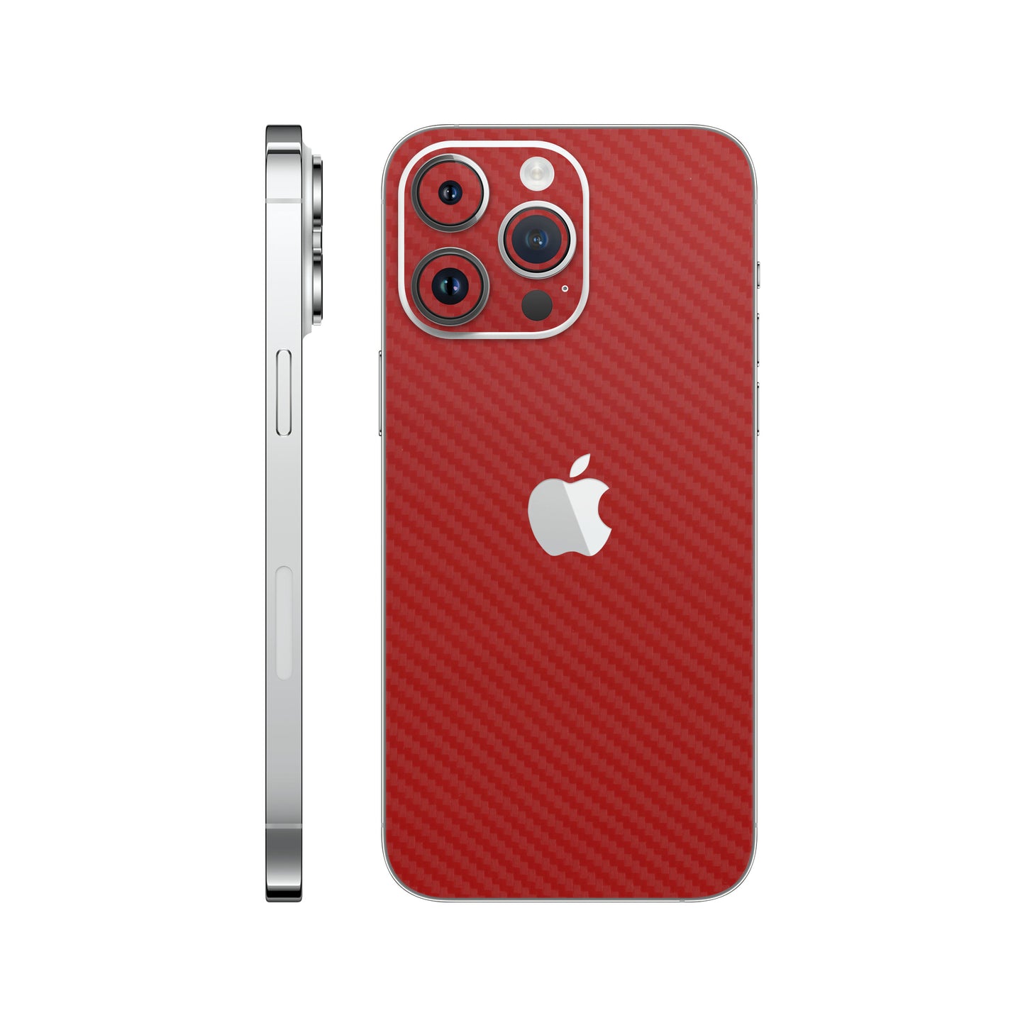 Folie de protectie iPhone 14 Pro, eSkins Elegans, Skin Carbon Rosu