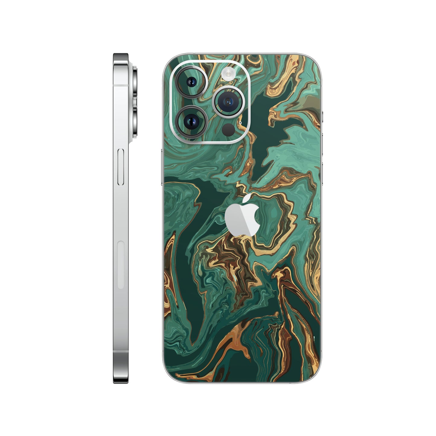 Folie de protectie iPhone 14 Pro, eSkins Signature, Skin Emerald Flow