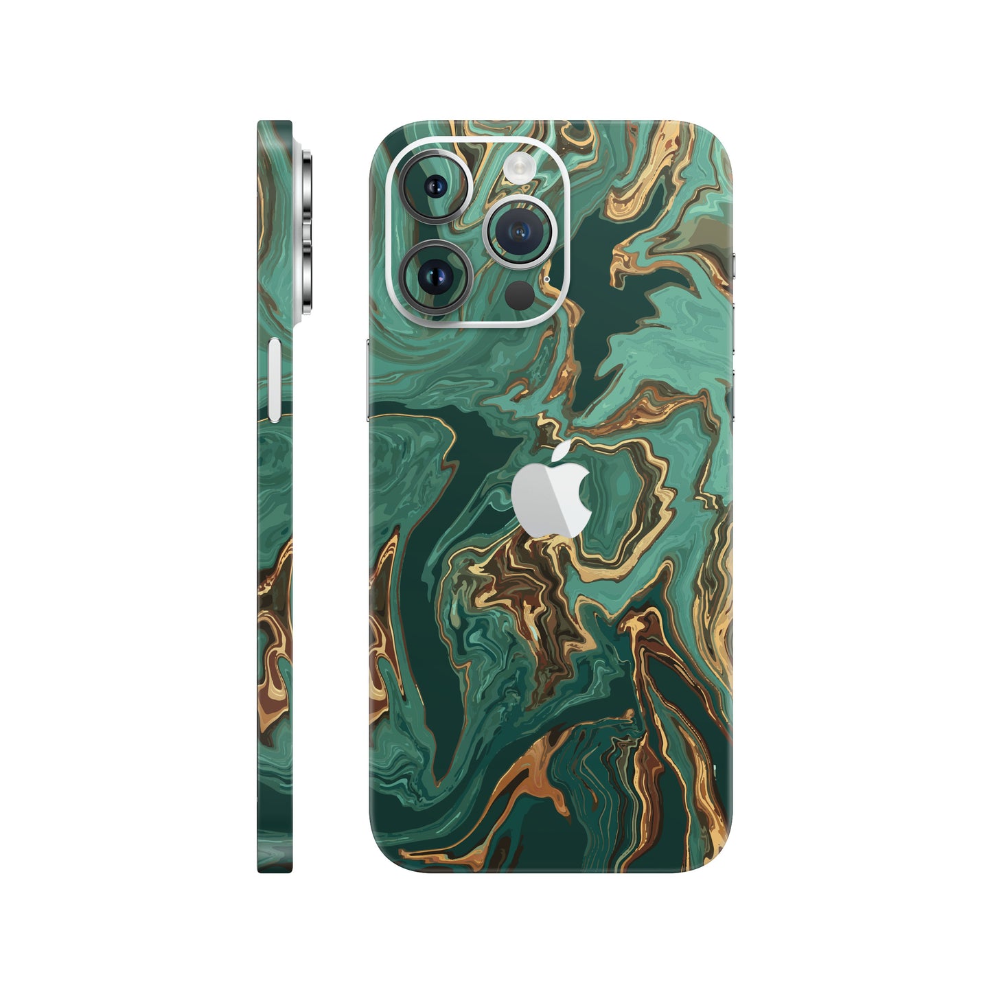 Folie de protectie iPhone 14 Pro, eSkins Signature, Skin Emerald Flow