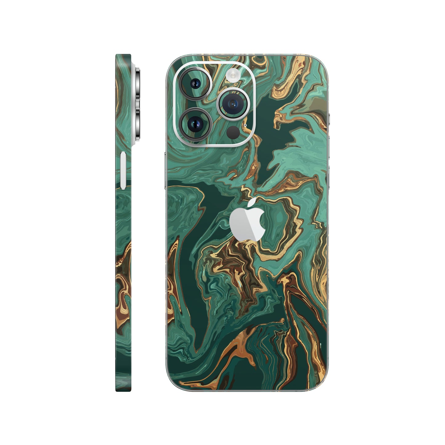 Folie de protectie iPhone 14 Pro, eSkins Signature, Skin Emerald Flow