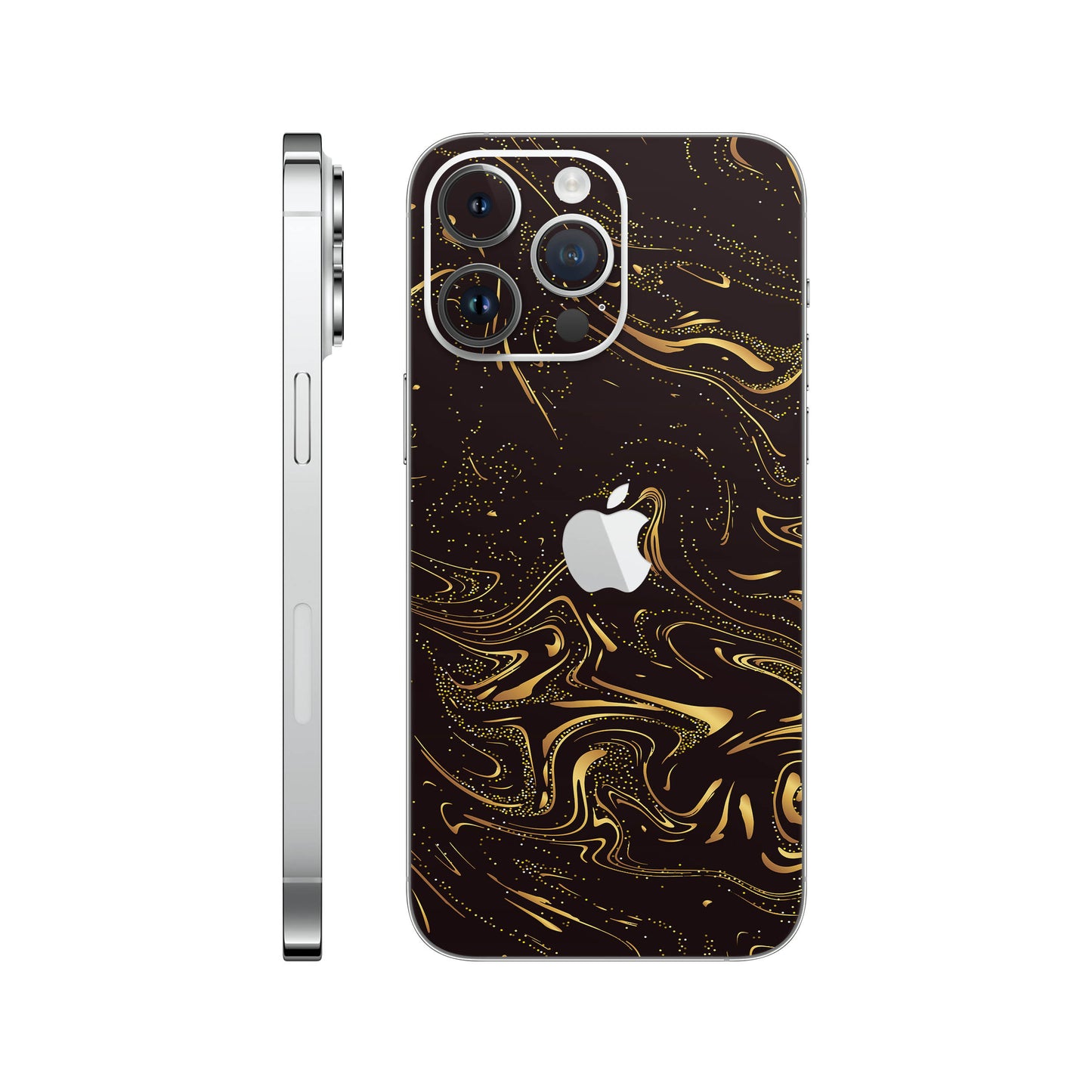 Folie de protectie iPhone 14 Pro, eSkins Signature, Golden Noir