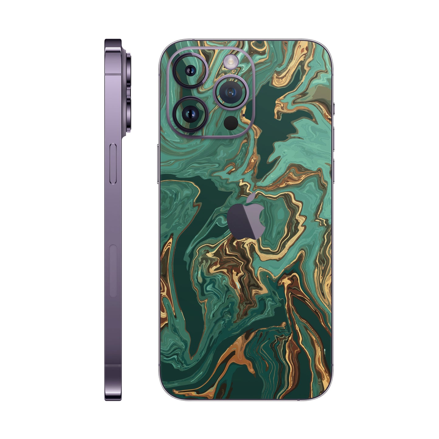 Folie de protectie iPhone 14 Pro Max, eSkins Signature, Skin Emerald Flow