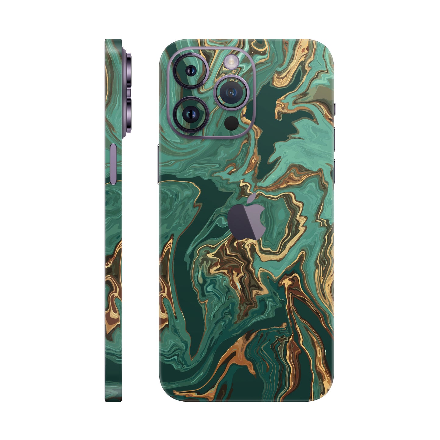 Folie de protectie iPhone 14 Pro Max, eSkins Signature, Skin Emerald Flow