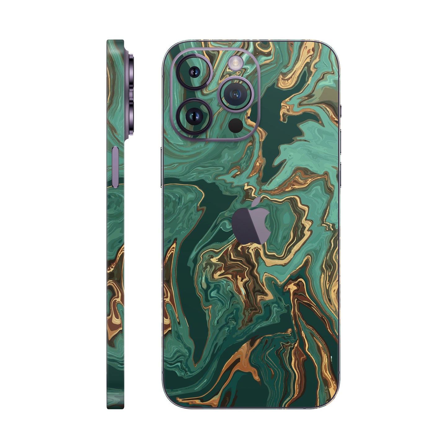 Folie de protectie iPhone 14 Pro Max, eSkins Signature, Skin Emerald Flow