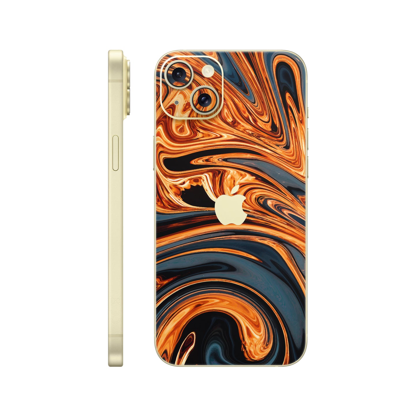 Folie de protectie iPhone 15, eSkins Signature, Skin Amber Blaze
